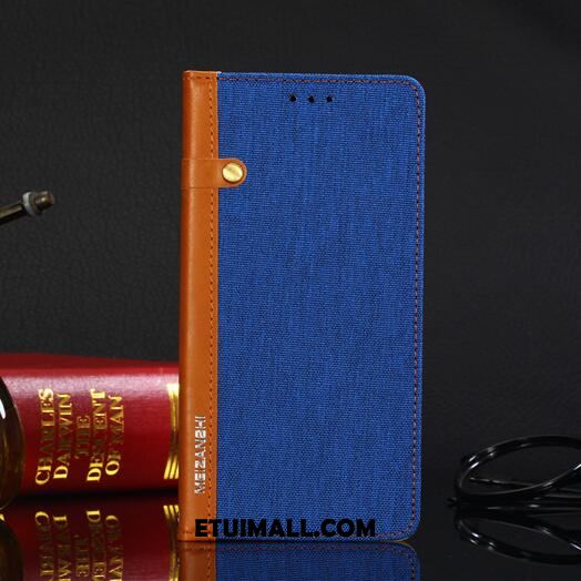 Etui Lg Q6 Skórzany Futerał Niebieski Portfel Telefon Komórkowy Denim Pokrowce Tanie