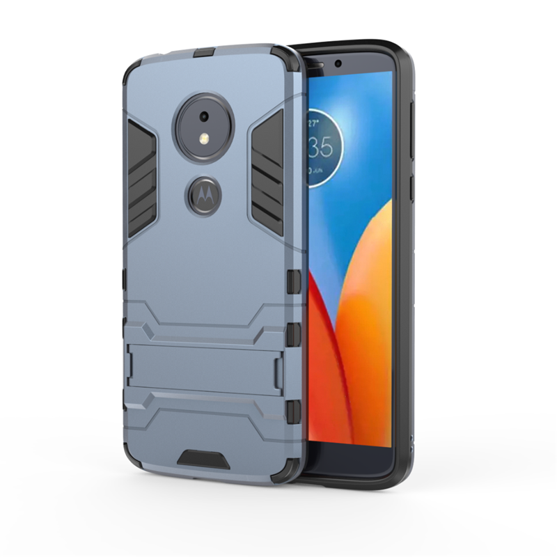 Etui Moto E5 Pancerz Ochraniacz Trzy Mechanizmy Obronne Niebieski Marina Futerał Online