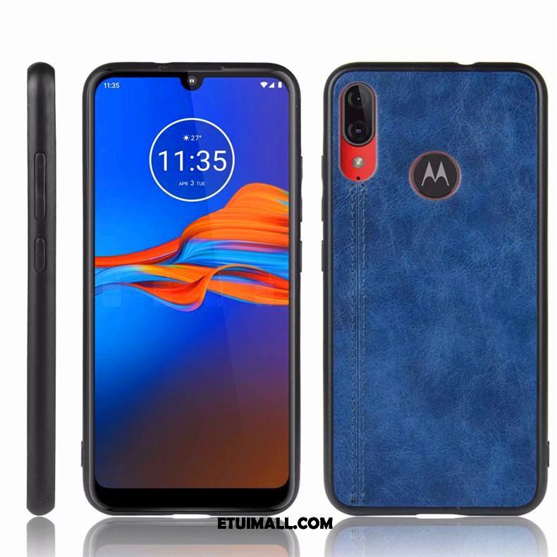 Etui Moto E6 Plus Anti-fall Ochraniacz Proste Niebieski All Inclusive Futerał Tanie