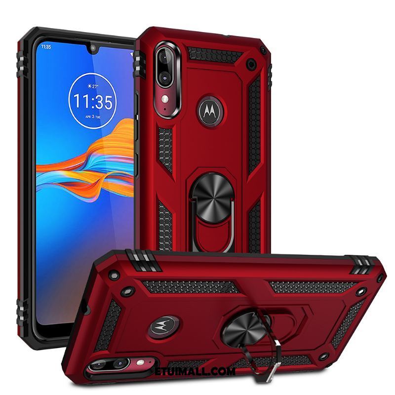 Etui Moto E6 Plus Magnetyzm Czerwony Telefon Komórkowy All Inclusive Trudno Obudowa Kup