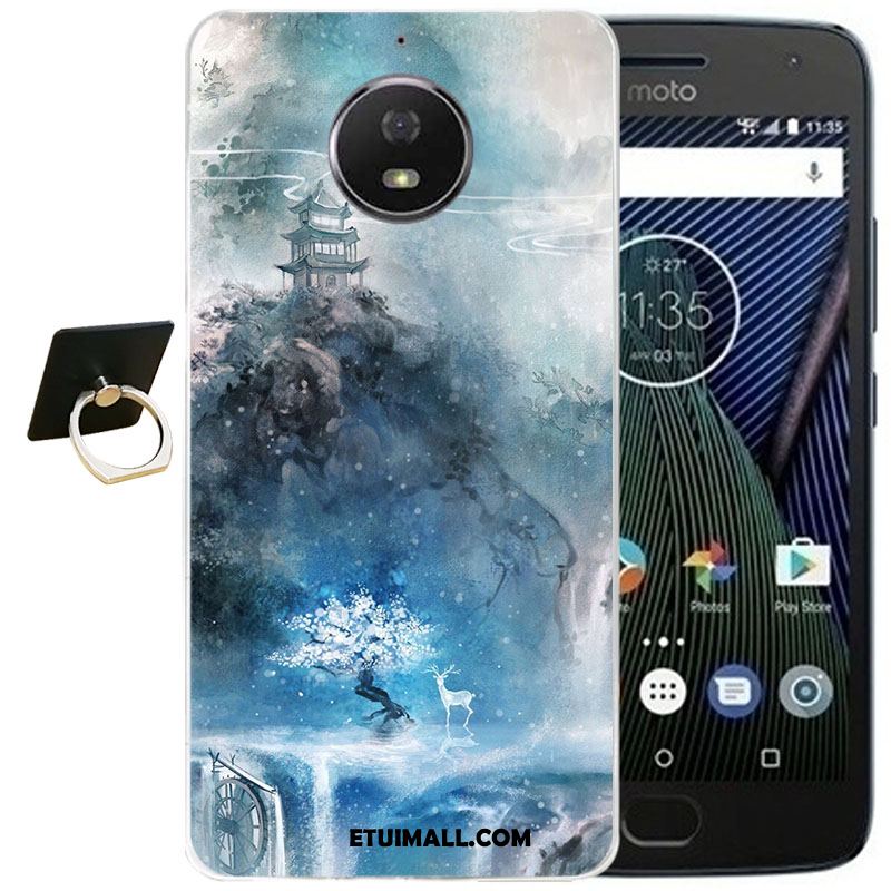 Etui Moto G5s Plus Niebieski Relief Ochraniacz Przezroczysty All Inclusive Futerał Tanie