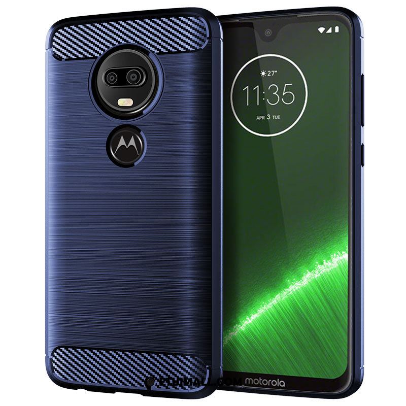 Etui Moto G7 Plus Niebieski Jedwab Ochraniacz Silikonowe Wzór Futerał Dyskont