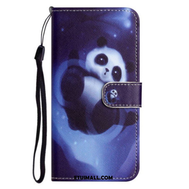Etui Na Telefon Pokrowce do OnePlus 10T 5G z Łańcuch Kosmiczna Panda Z Paskami