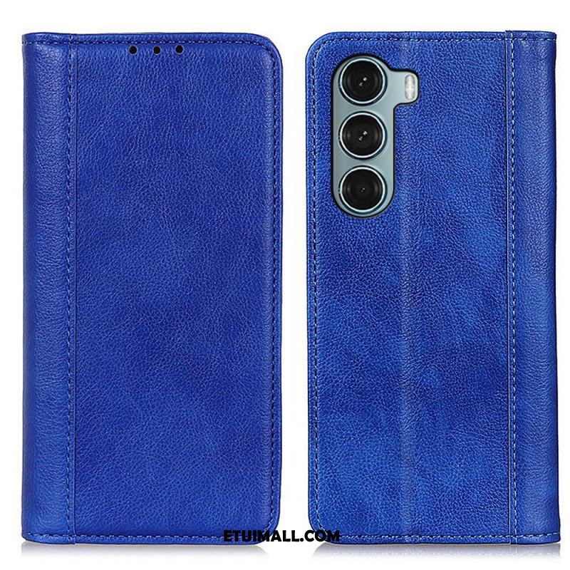 Etui Na Telefon do Moto G200 5G Etui Folio Wersja Ze Skóry Split Litchi