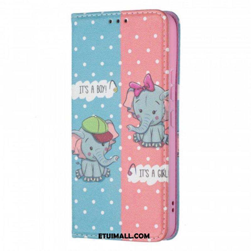 Etui Na Telefon do Samsung Galaxy S22 5G Etui Folio Słoniątka