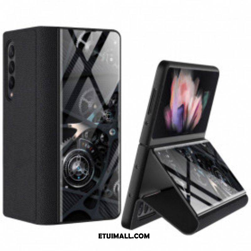 Etui Na Telefon do Samsung Galaxy Z Fold 3 5G Etui Folio Mechanizm Ze Szkła Hartowanego Gkk