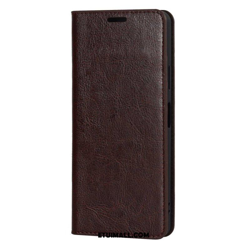 Etui Na Telefon do Sony Xperia 10 IV Etui Folio Prawdziwa Skóra