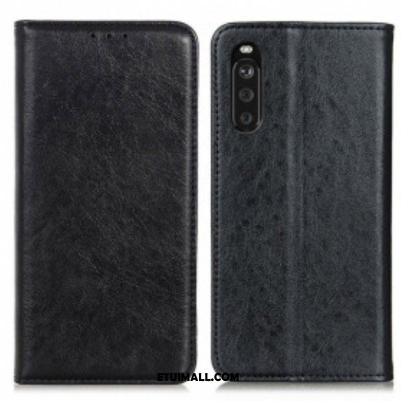 Etui Na Telefon do Sony Xperia 5 III Etui Folio Teksturowana Dwoina Skóry