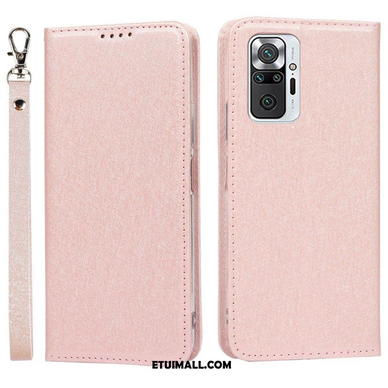 Etui Na Telefon do Xiaomi Redmi Note 10 Pro Etui Folio Styl Z Miękkiej Skóry Z Paskiem