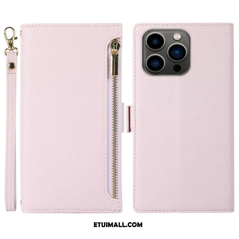 Etui Na Telefon do iPhone 14 Pro Max Etui Folio Przednia Kieszeń I Smycz