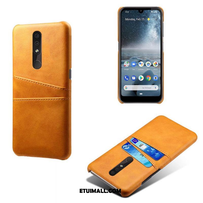 Etui Nokia 4.2 Skórzany Futerał Karta Pomarańczowy Telefon Komórkowy Anti-fall Futerał Sprzedam