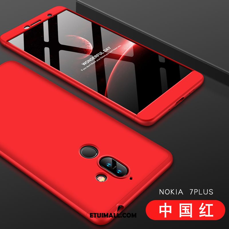 Etui Nokia 7 Plus Osobowość Akcesoria Anti-fall Ochraniacz Czerwony Pokrowce Tanie