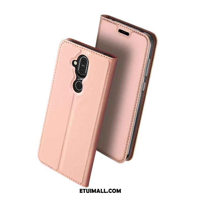 Etui Nokia 8.1 Karta Skórzany Futerał Różowe Złoto Ochraniacz Telefon Komórkowy Pokrowce Kupię