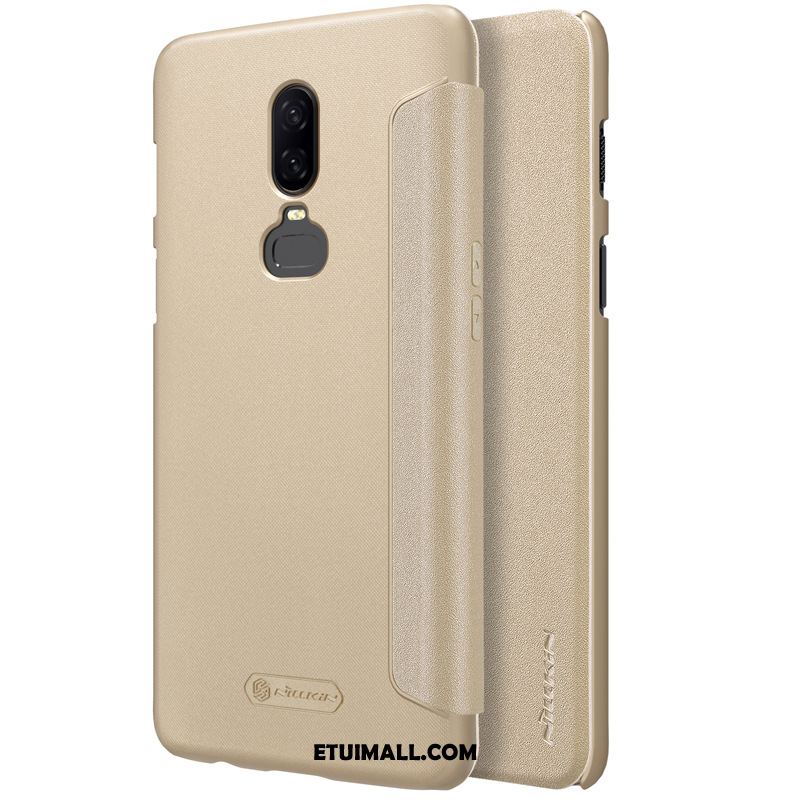 Etui Oneplus 6 Złoto Nubuku Telefon Komórkowy Skórzany Futerał Cienkie Futerał Na Sprzedaż