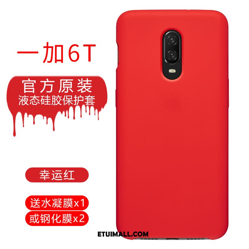 Etui Oneplus 6t Czerwony Anti-fall Nubuku Czerwony Netto Silikonowe Futerał Tanie