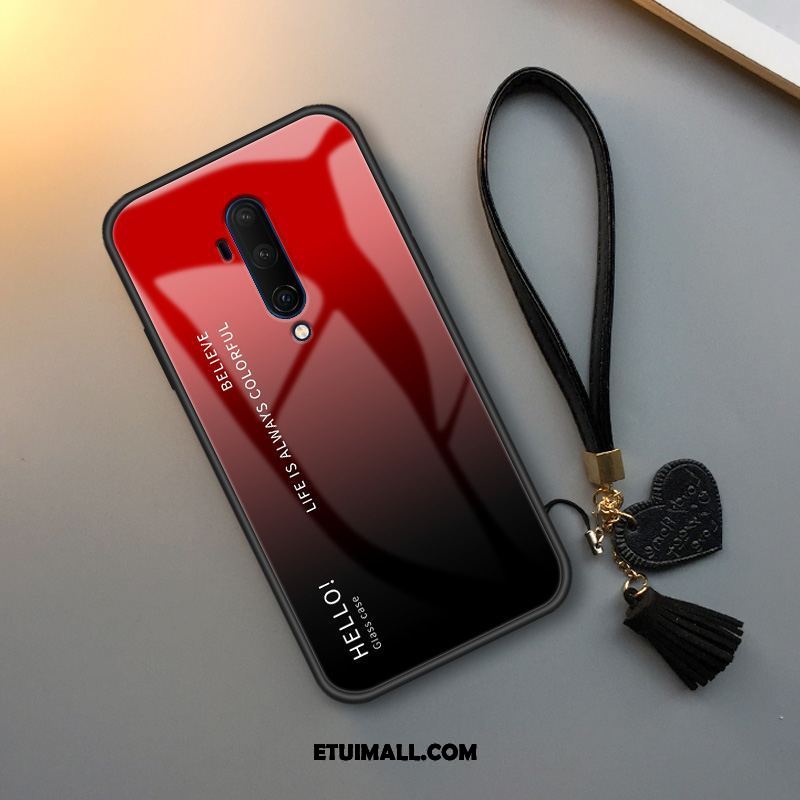 Etui Oneplus 7t Pro Telefon Komórkowy Osobowość Tendencja Czerwony Netto Anti-fall Futerał Na Sprzedaż