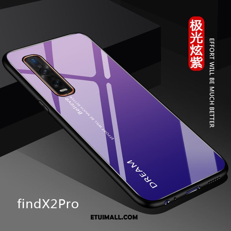 Etui Oppo Find X2 Pro Miękki Szkło Dostosowane Ochraniacz Cienka Futerał Tanie