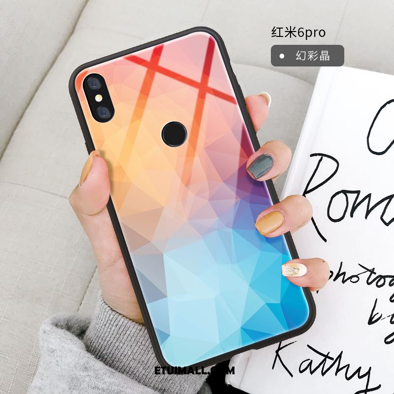 Etui Redmi Note 6 Pro Kolor Kształt Diamentu Szkło Wiatr Silikonowe Pokrowce Tanie