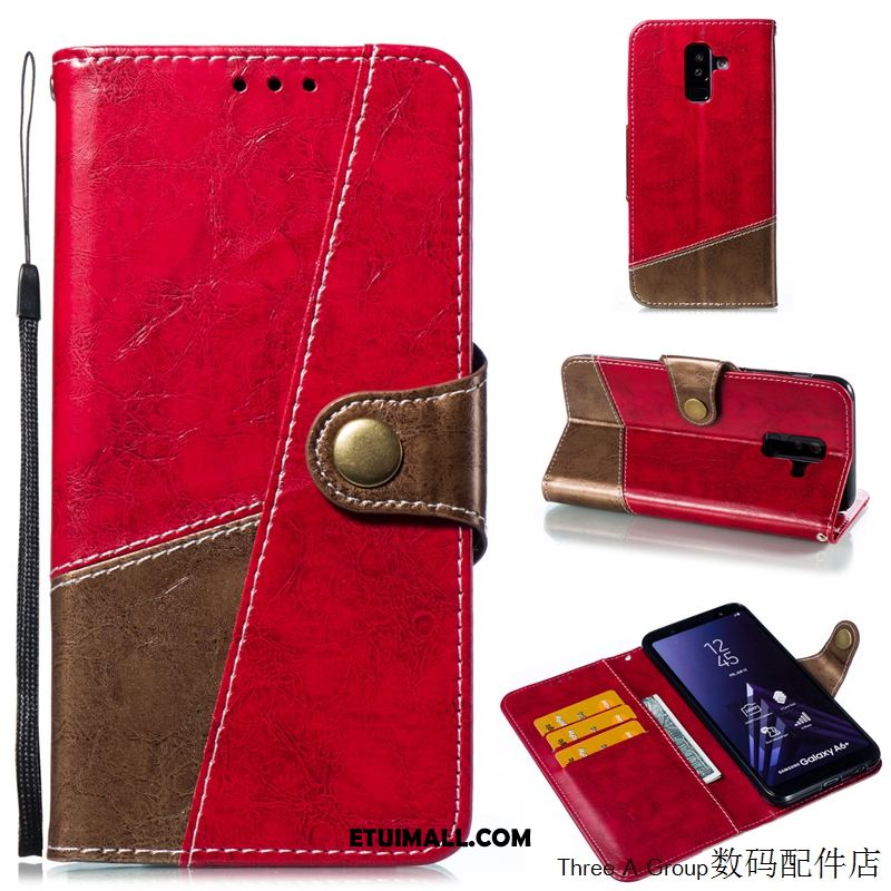 Etui Samsung Galaxy A6+ Ochraniacz Biznes Telefon Komórkowy Skórzany Futerał Czerwony Pokrowce Kup