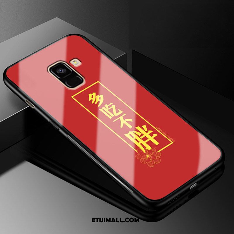 Etui Samsung Galaxy A8 2018 Czerwony Tendencja Proste Szkło Hartowane Ochraniacz Futerał Sprzedam