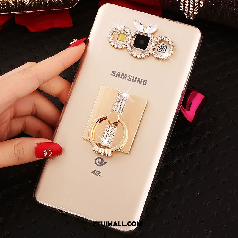 Etui Samsung Galaxy A8 Rhinestone Ring Złoto Ochraniacz Telefon Komórkowy Futerał Sklep