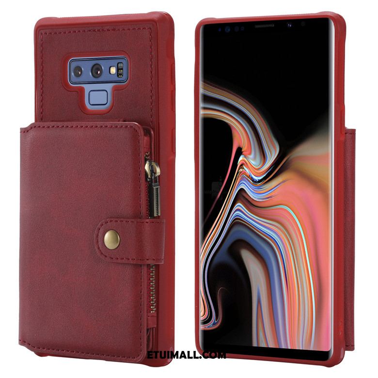 Etui Samsung Galaxy Note 9 Tendencja Anti-fall Portfel Zamek Czerwony Pokrowce Sprzedam