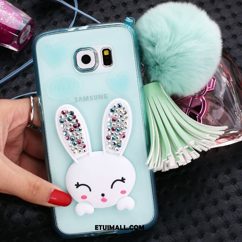 Etui Samsung Galaxy S6 Edge Silikonowe Ochraniacz Rhinestone Zielony Gwiazda Pokrowce Tanie