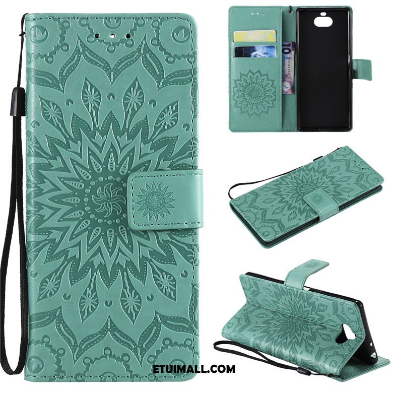 Etui Sony Xperia 10 Anti-fall Zielony Skórzany Futerał Telefon Komórkowy Ochraniacz Obudowa Tanie