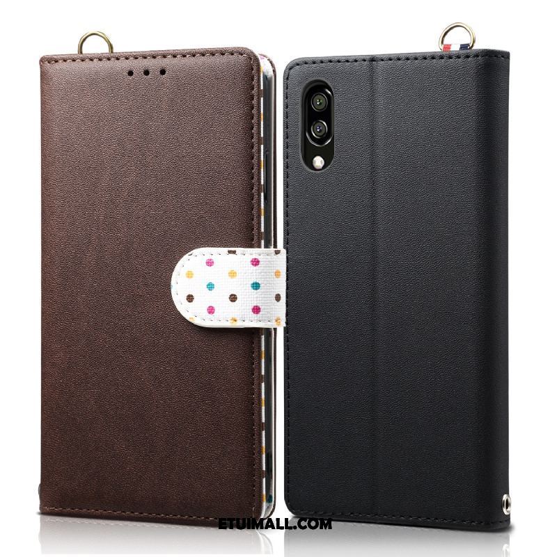 Etui Sony Xperia L3 Portfel Biznes Wspornik Skórzany Futerał Czarny Futerał Tanie