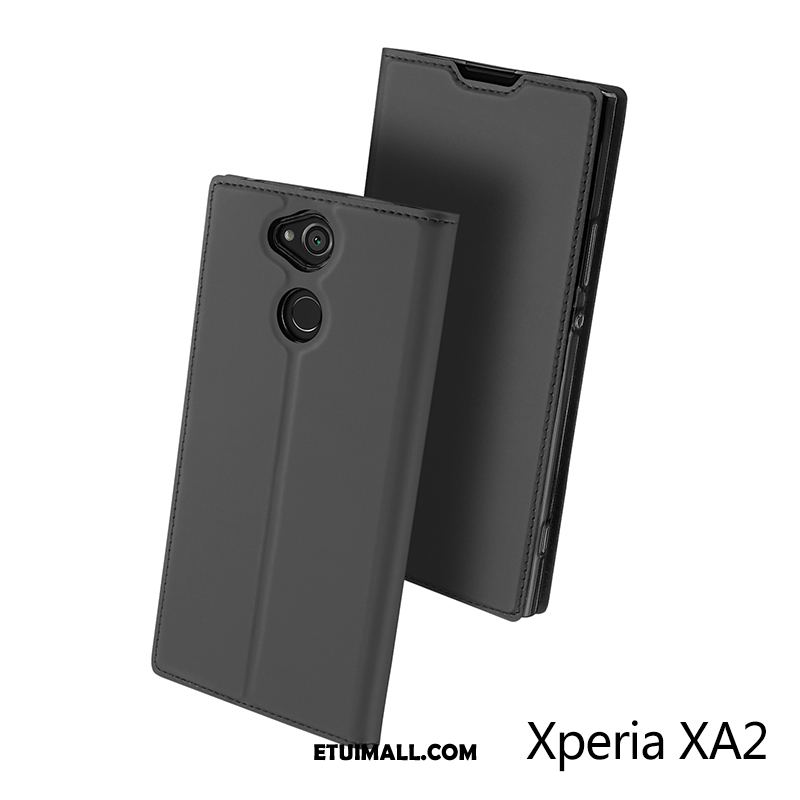 Etui Sony Xperia Xa2 Telefon Komórkowy Tendencja Karta Skórzany Futerał Czarny Obudowa Tanie
