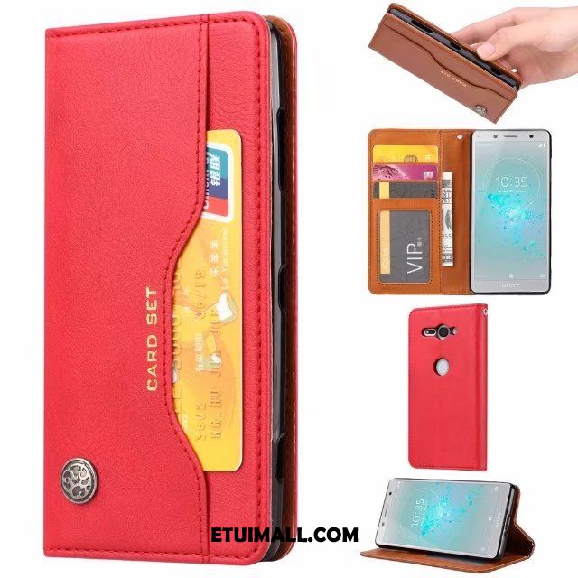 Etui Sony Xperia Xz2 Compact Czerwony All Inclusive Skórzany Futerał Anti-fall Ochraniacz Futerał Oferta