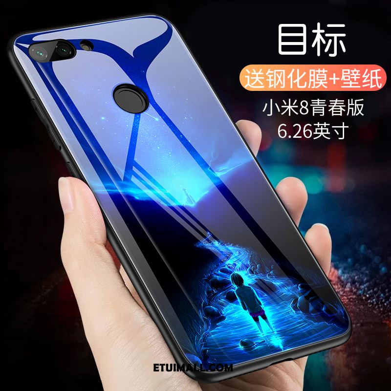 Etui Xiaomi Mi 8 Lite Modna Marka Młodzież Silikonowe Kreatywne Ciemno Niebieski Obudowa Oferta