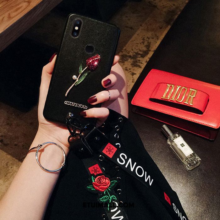 Etui Xiaomi Mi 8 Wiszące Ozdoby Miękki Czerwony Netto Czarny Tendencja Futerał Tanie