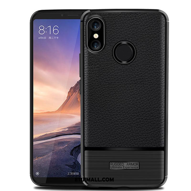 Etui Xiaomi Mi Max 3 Mały Litchi Telefon Komórkowy Wzór Czarny Futerał Online