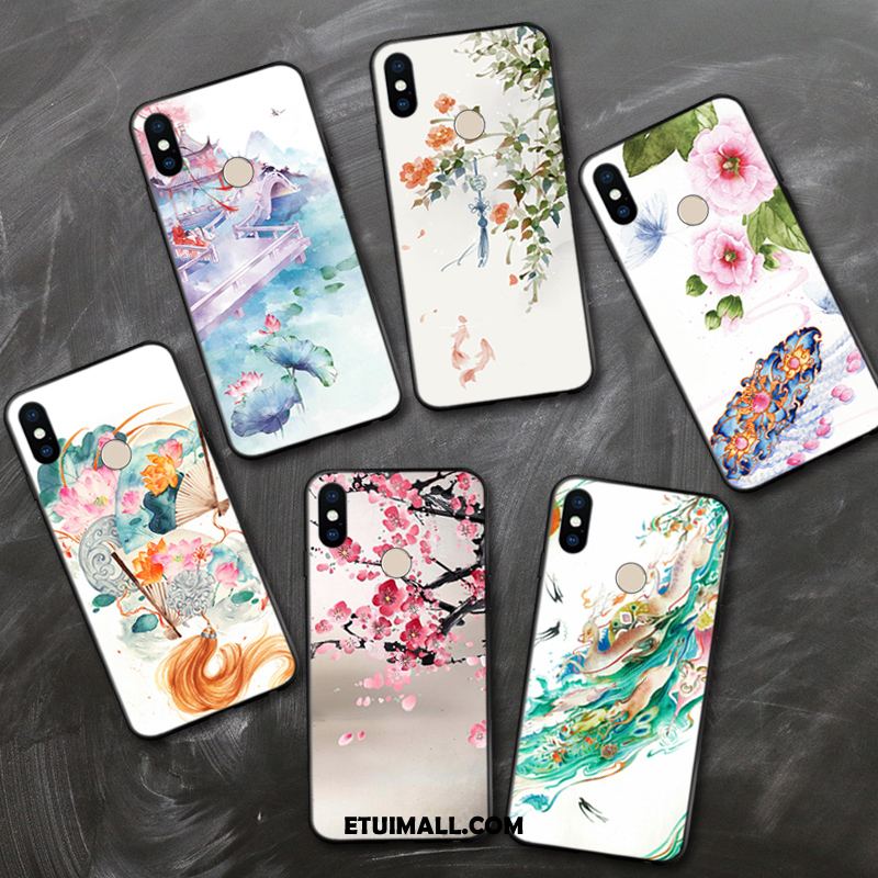 Etui Xiaomi Mi Max 3 Silikonowe Vintage Chiński Styl Kwiaty Telefon Komórkowy Obudowa Tanie