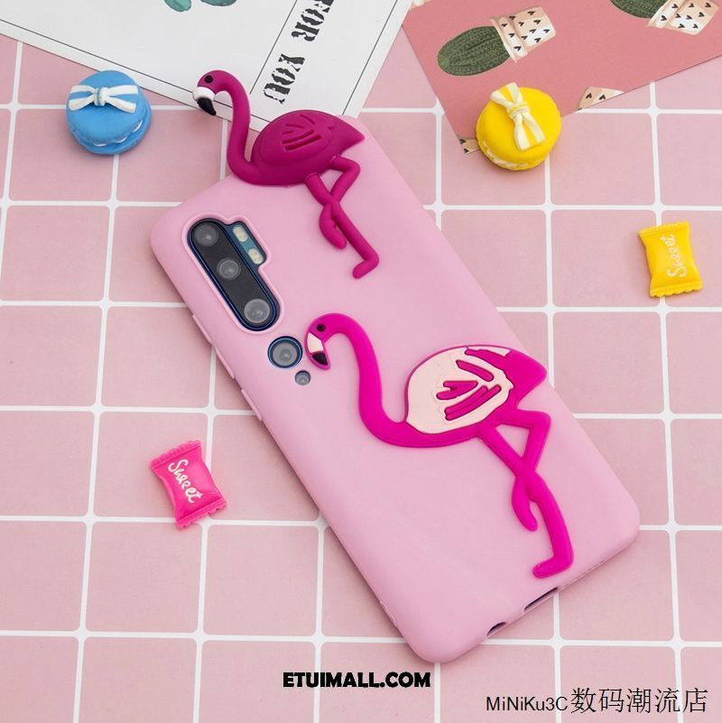 Etui Xiaomi Mi Note 10 Różowe Mały Telefon Komórkowy Silikonowe Piękny Futerał Tanie