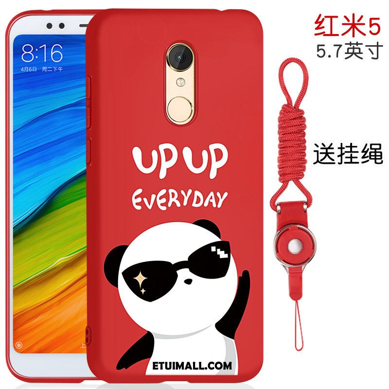 Etui Xiaomi Redmi 5 Ochraniacz Nubuku Czerwony All Inclusive Anti-fall Obudowa Tanie