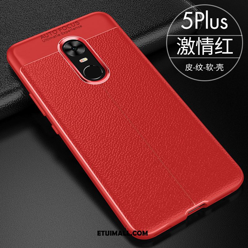 Etui Xiaomi Redmi 5 Plus Skóra Czerwony Silikonowe Ochraniacz All Inclusive Futerał Sprzedam