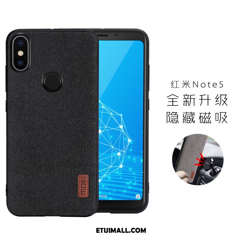 Etui Xiaomi Redmi Note 5 Telefon Komórkowy Magnetyzm Płótno Czarny Czerwony Pokrowce Tanie