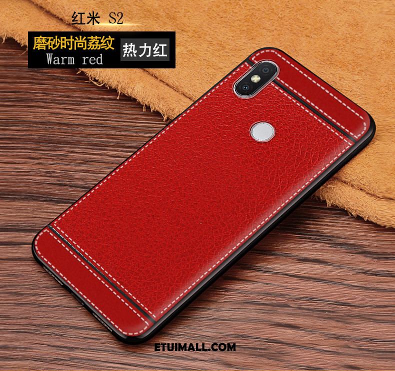 Etui Xiaomi Redmi S2 Nubuku Miękki Wiszące Ozdoby Czerwony Wzór Futerał Tanie