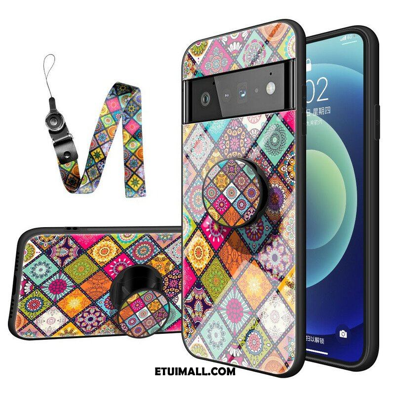 Etui do Google Pixel 6 Pro Patchworkowy Uchwyt Magnetyczny