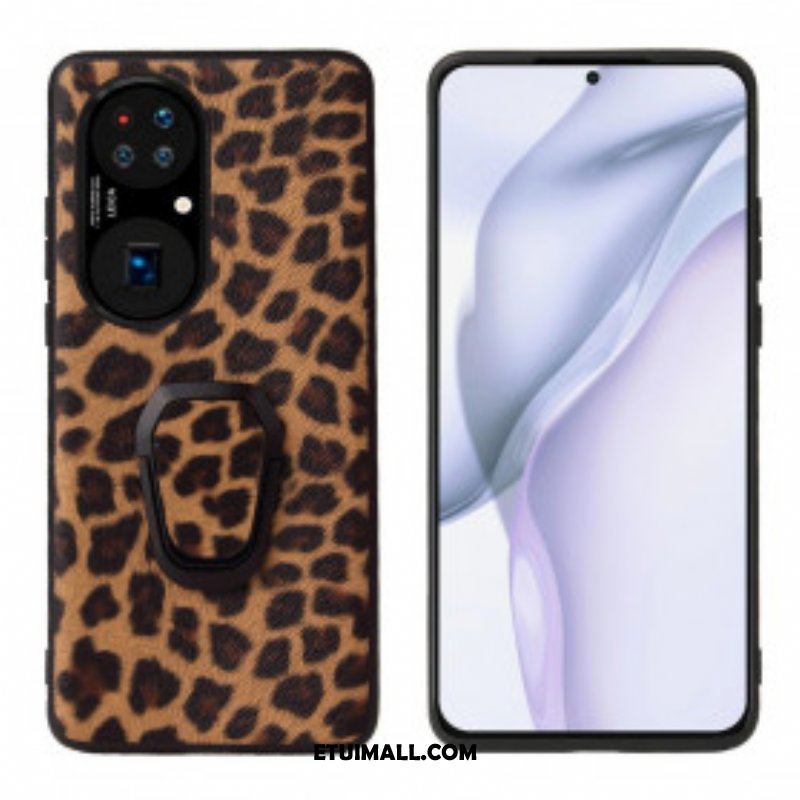 Etui do Huawei P50 Wsparcie Pierścienia W Stylu Lamparta