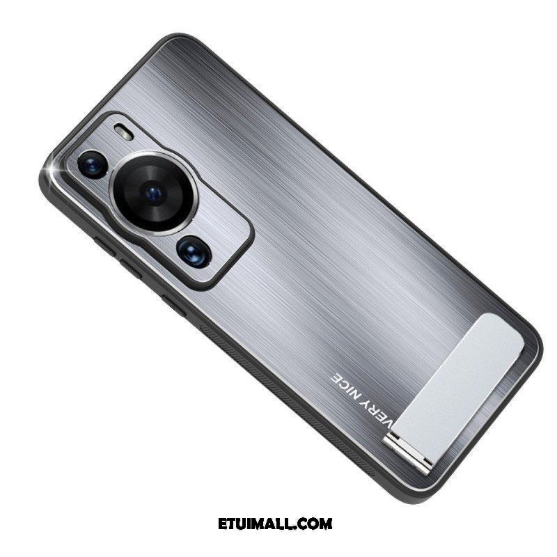 Etui do Huawei P60 Pro Szczotkowane Aluminium Ze Wspornikiem