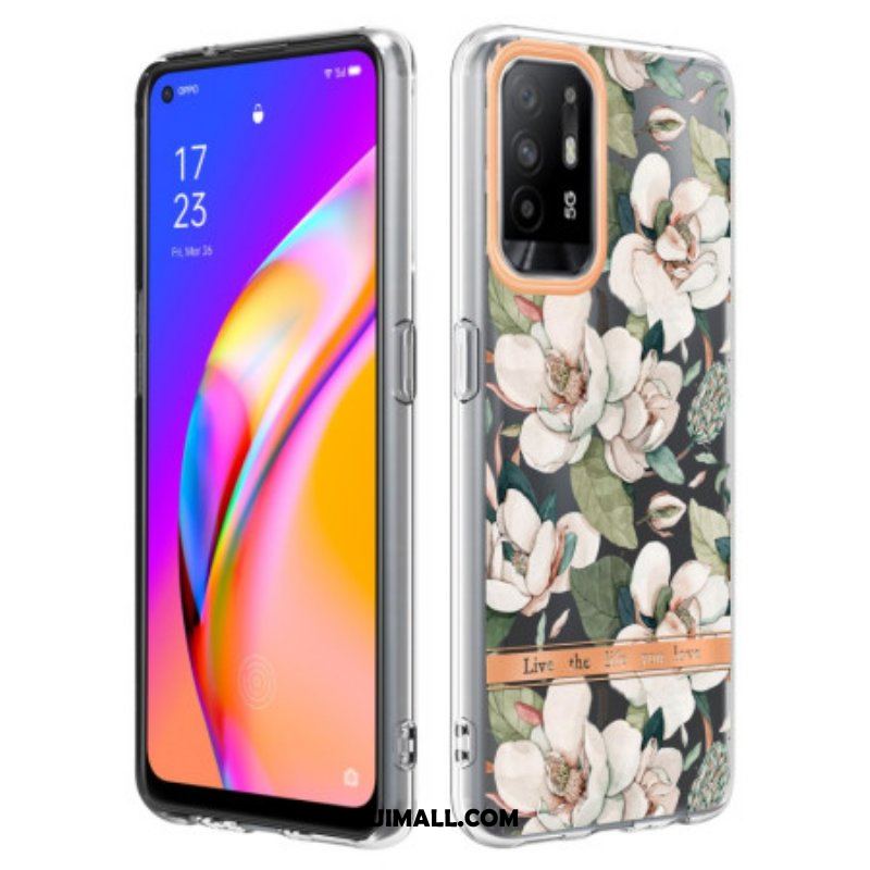 Etui do Oppo A94 5G Kwiaty Piwonii