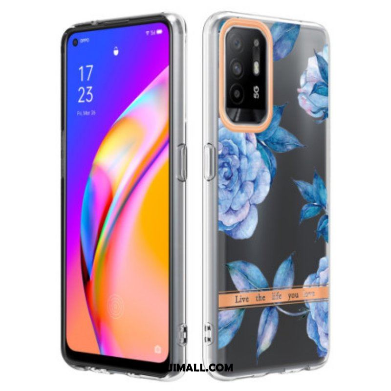 Etui do Oppo A94 5G Piwonie Kwiaty Bezszwowe