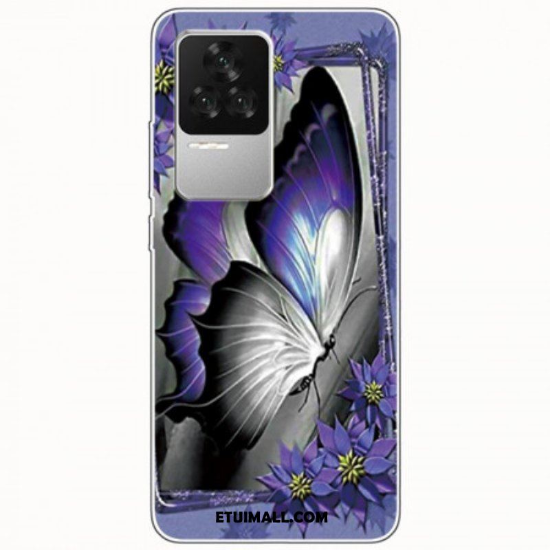 Etui do Poco F4 Fioletowy Motyl