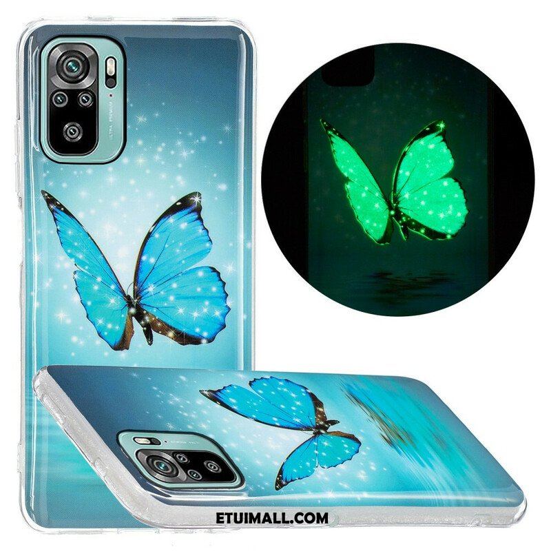 Etui do Poco M5s Fluorescencyjny Niebieski Motyl