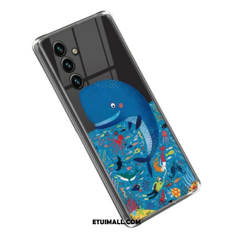 Etui do Samsung Galaxy A14 / A14 5G Przejrzysty Kolorowy Wieloryb