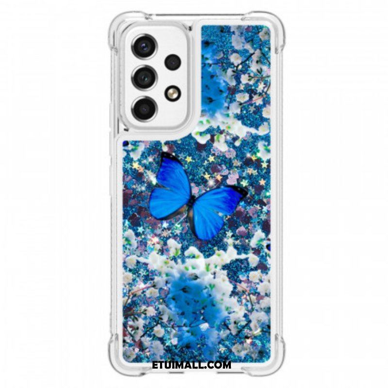 Etui do Samsung Galaxy A53 5G Błyszczące Niebieskie Motyle