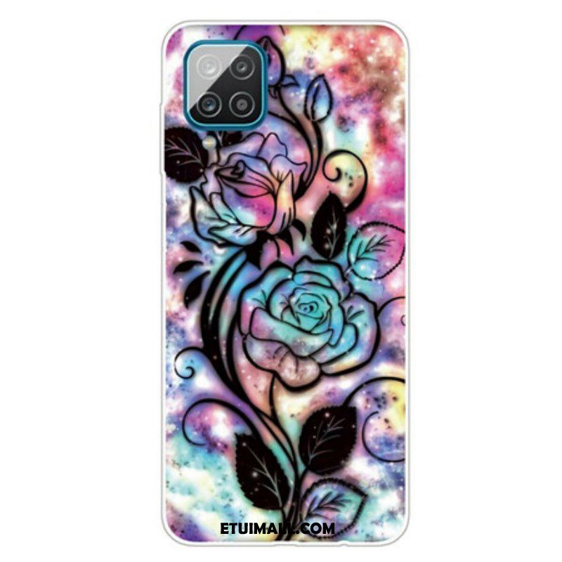 Etui do Samsung Galaxy M12 / A12 Graficzny Kwiat